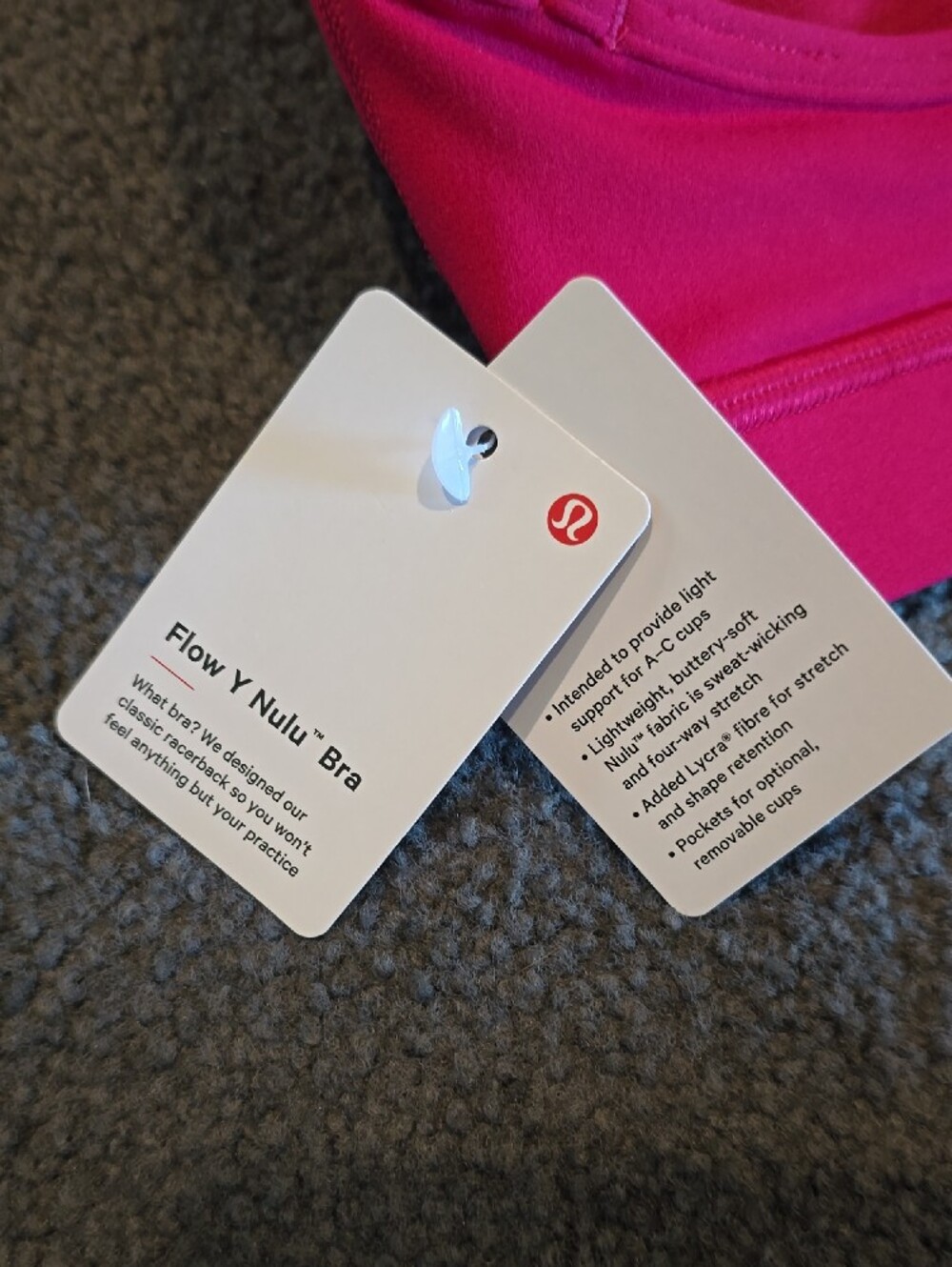 NWT lululemon athletica Bright Pink Thin-Strap Sports Bra - Picture 4 of 5
